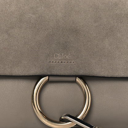 Chloe Suede Calfskin Small Faye Shoulder Bag Motty Grey 6 of 8