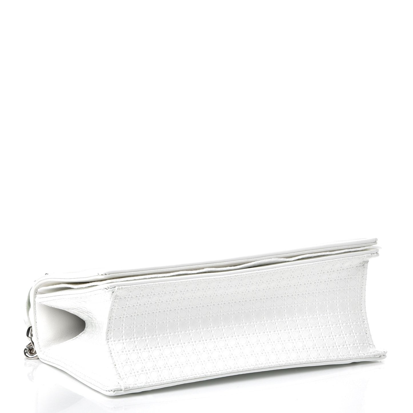 Patent Micro-Cannage Small Diorama Flap Bag White