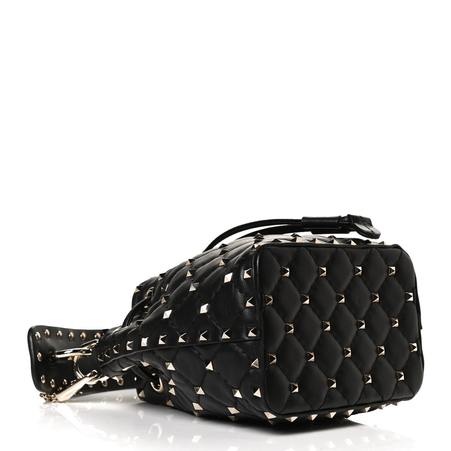 Nappa Mini Rockstud Spike Bucket Bag Black