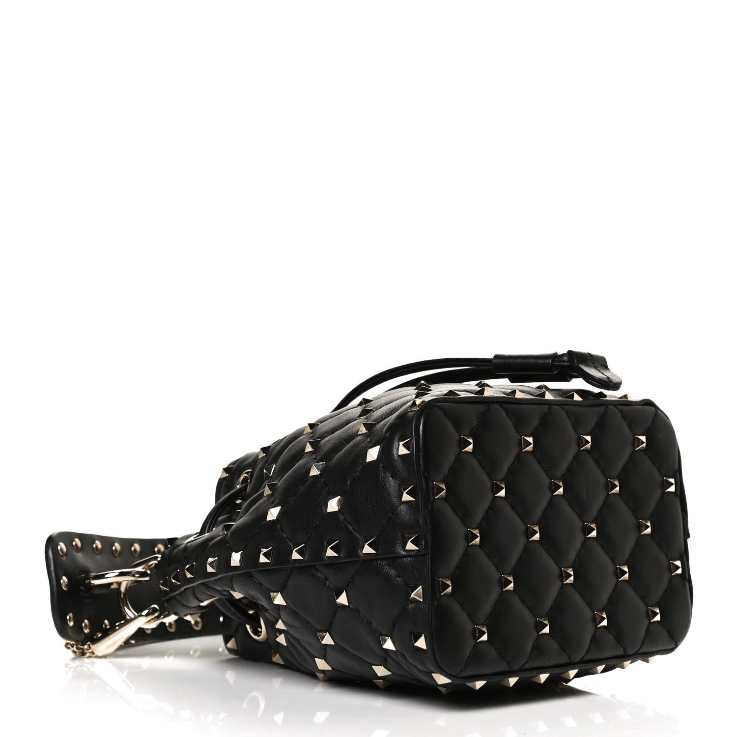 Valentino Garavani Nappa Mini Rockstud Spike Bucket Bag Black 4 of 12