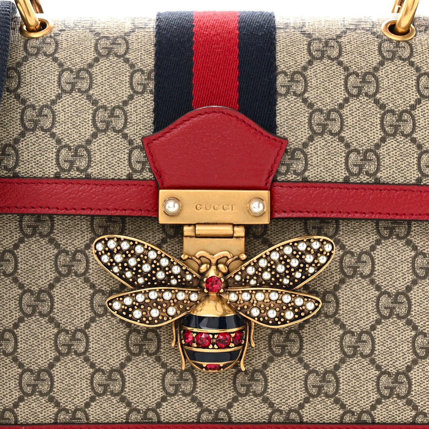Gucci GG Supreme Monogram Small Queen Margaret Top Handle Bag Red 8 of 10