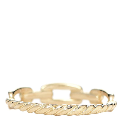 David Yurman 18K Yellow Gold Diamond 4.5mm Stax Single Row Chain Link Ring 55 7.25 3 of 4