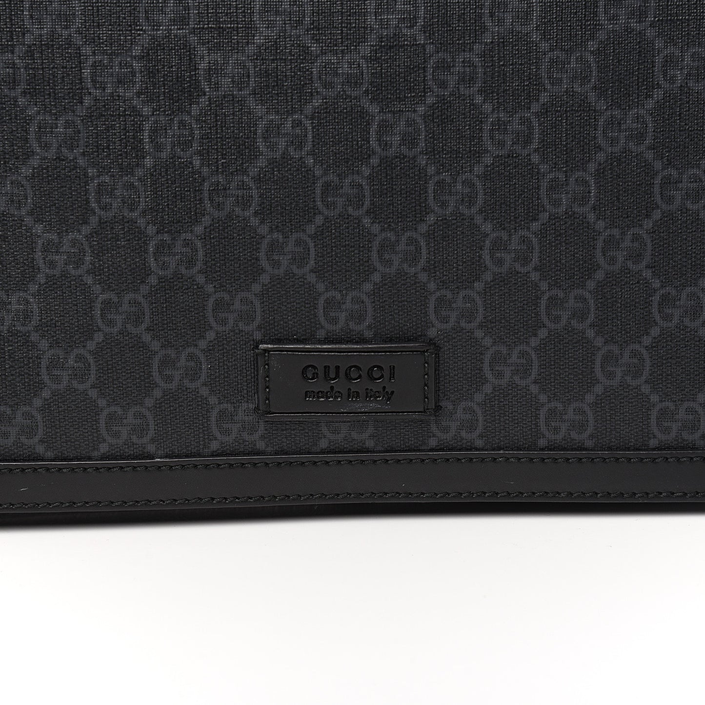 GG Supreme Monogram Web Messenger Diaper Bag Black Grey