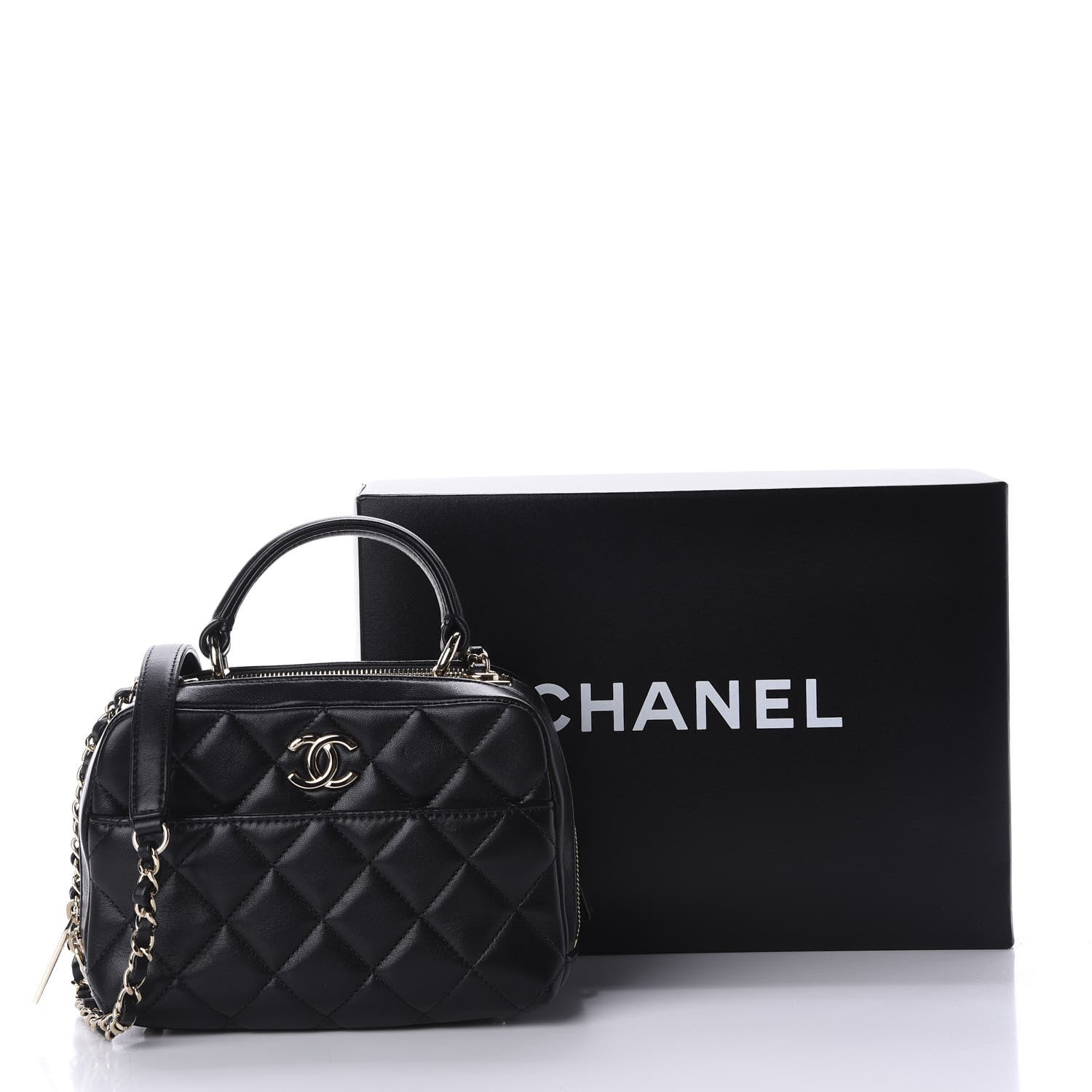 Chanel Lambskin Quilted Small Trendy CC Bowling Bag Black 13 of 13