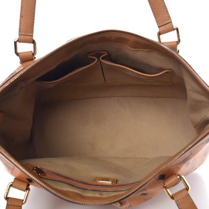 MCM Visetos Medium Essentials Shopper Tote Cognac 5 of 13