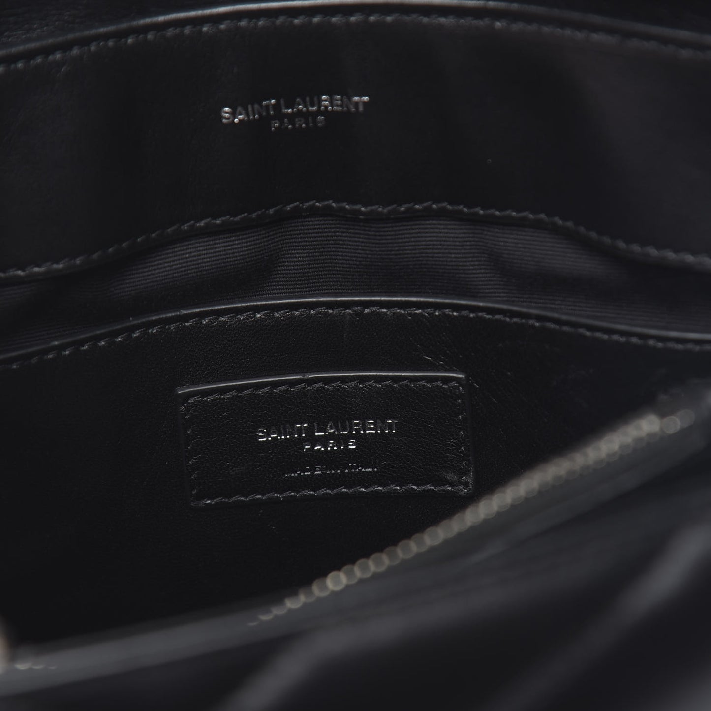 Calfskin Y Quilted Monogram Small Loulou Chain Satchel Black