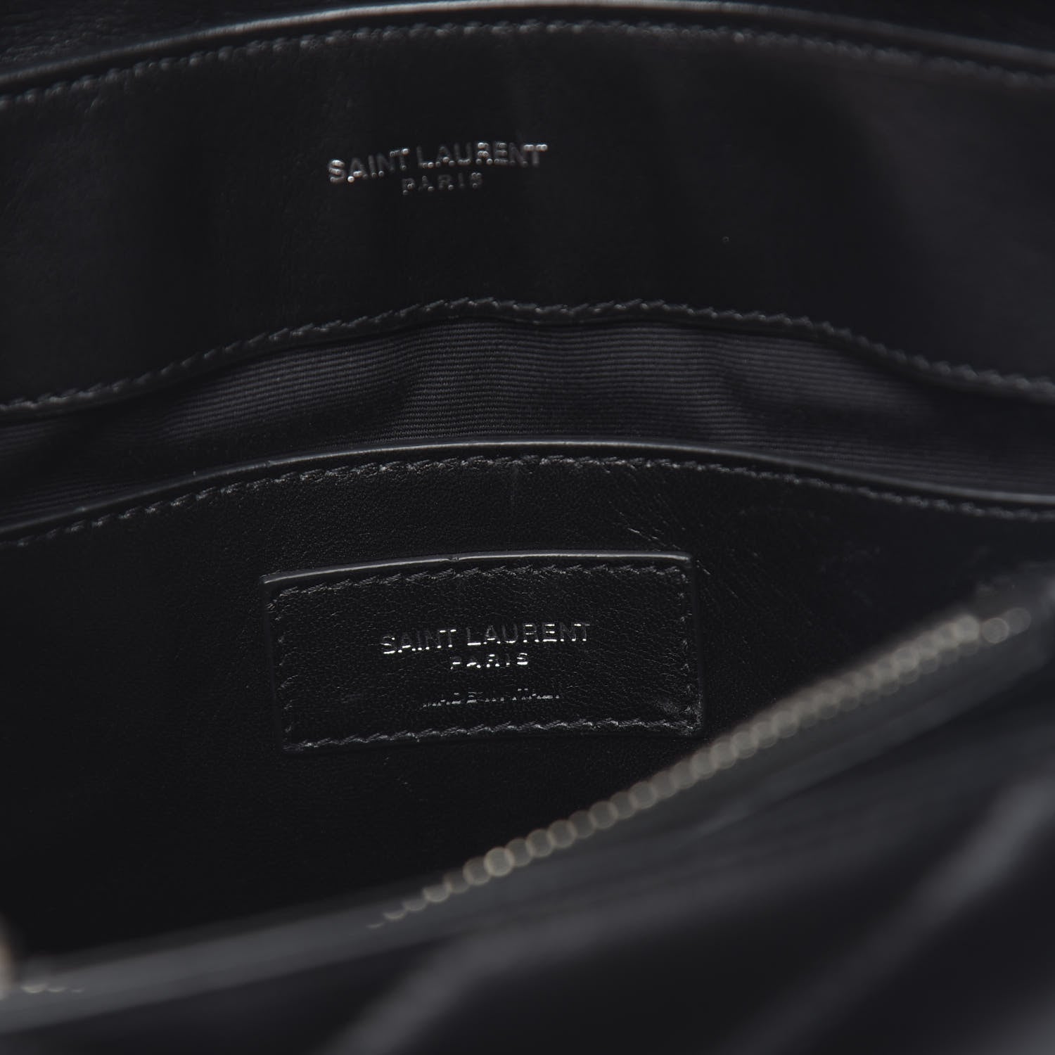 Saint Laurent Calfskin Y Quilted Monogram Small Loulou Chain Satchel Black 6 of 9