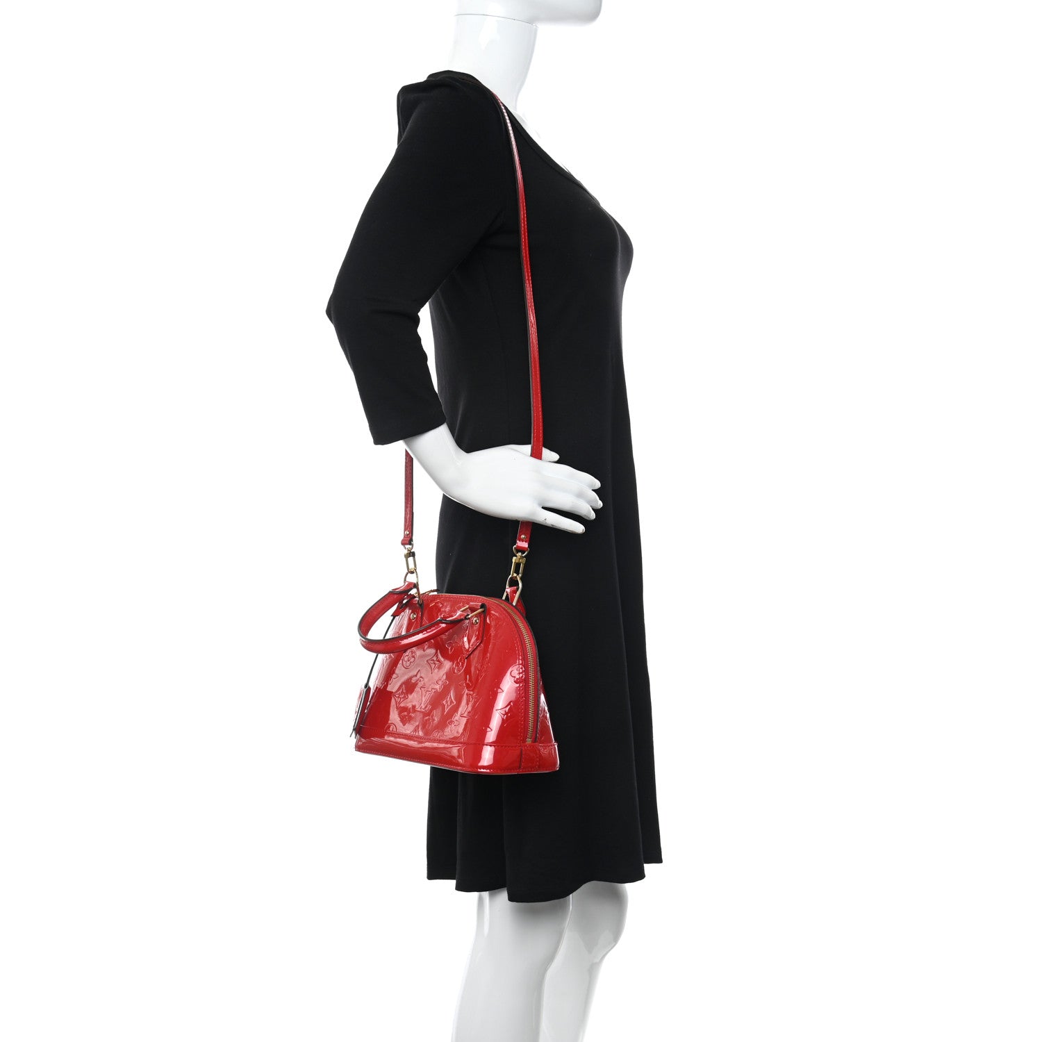 Louis Vuitton Vernis Alma BB Cherry 2 of 10