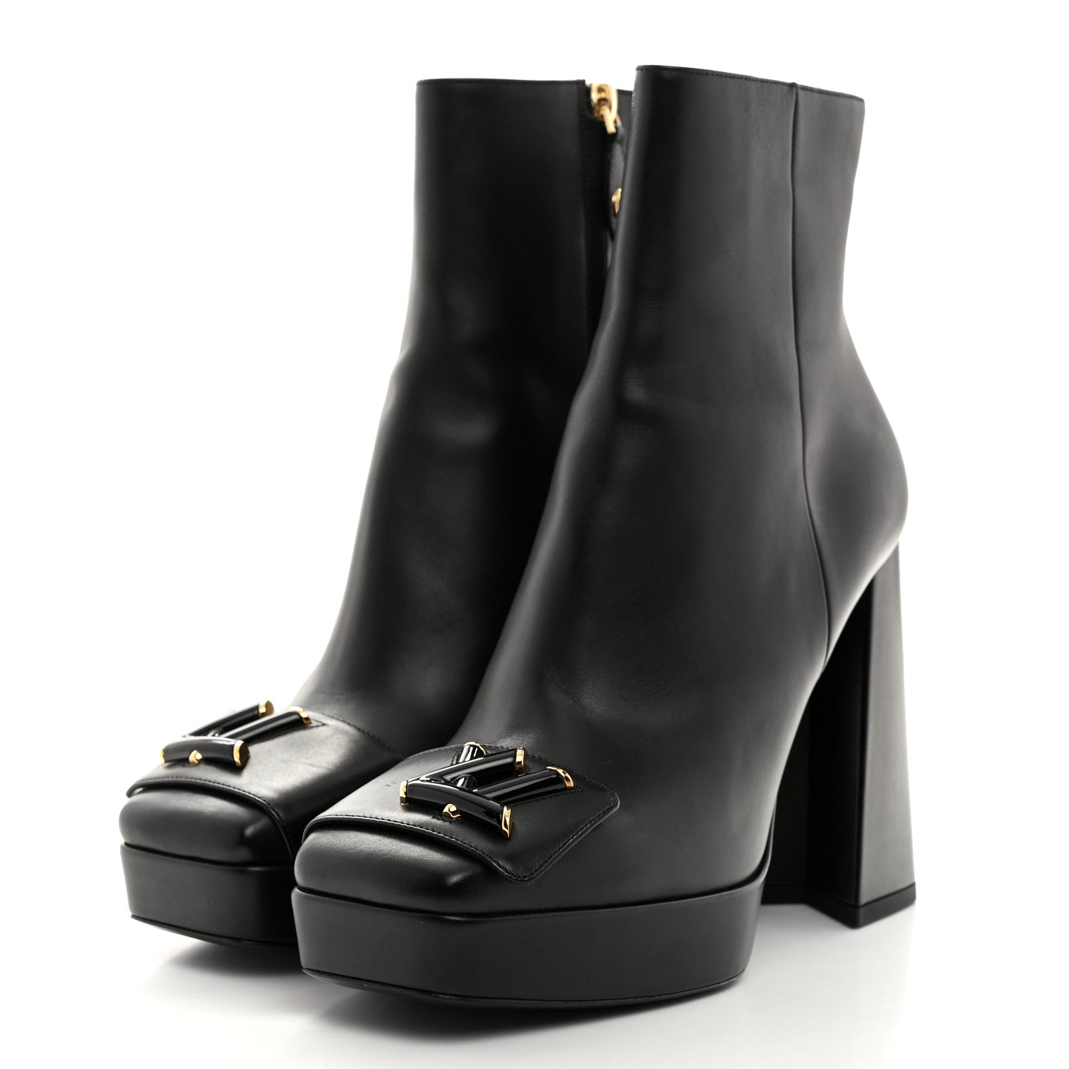Louis Vuitton Calfskin Shake Platform Ankle Boots 39 Black 3 of 8