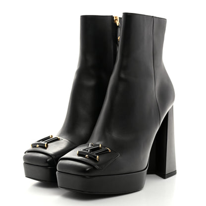 Louis Vuitton Calfskin Shake Platform Ankle Boots 39 Black 3 of 8