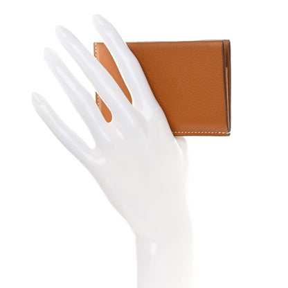 Hermes Evercolor Sellier Card Holder Caramel 2 of 8