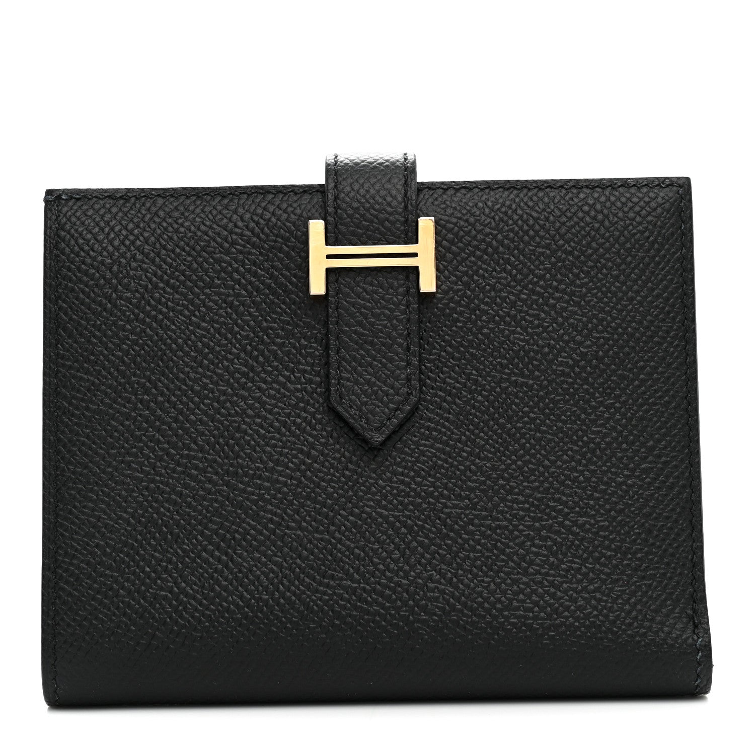 Hermes Epsom Bearn Compact Wallet Black 1 of 6