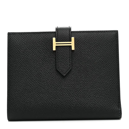 Hermes Epsom Bearn Compact Wallet Black 1 of 6