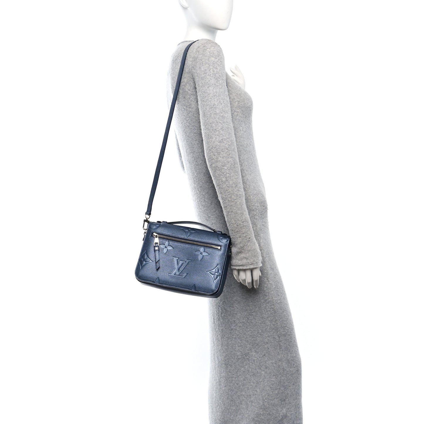 Metallic Empreinte Monogram Giant Pochette Metis Navy Nacre