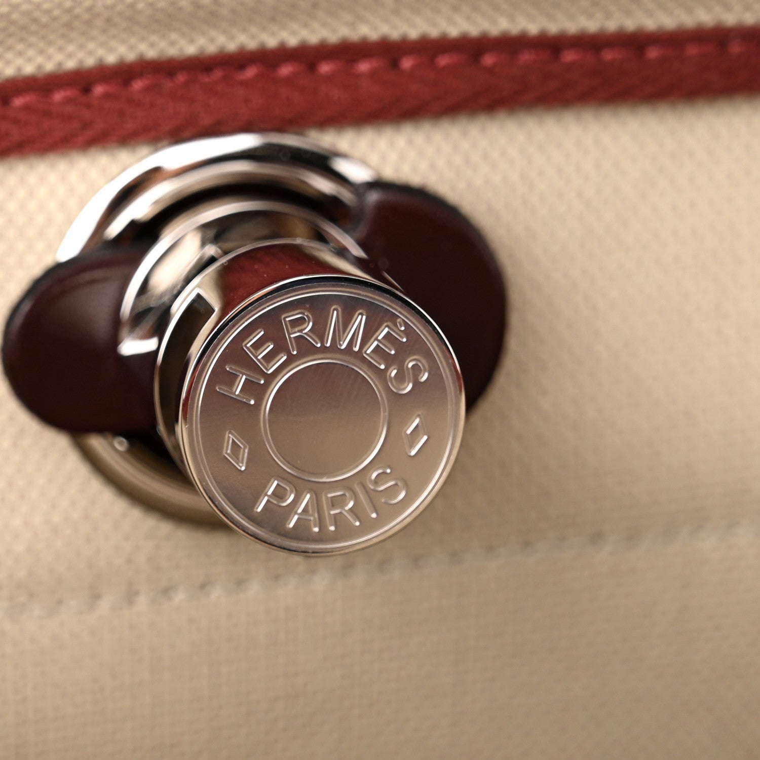 Hermes Military Toile Vache Hunter Herbag Zip Retourne 31 PM Beton Fauve Rouge Sellier Cuivre 7 of 12