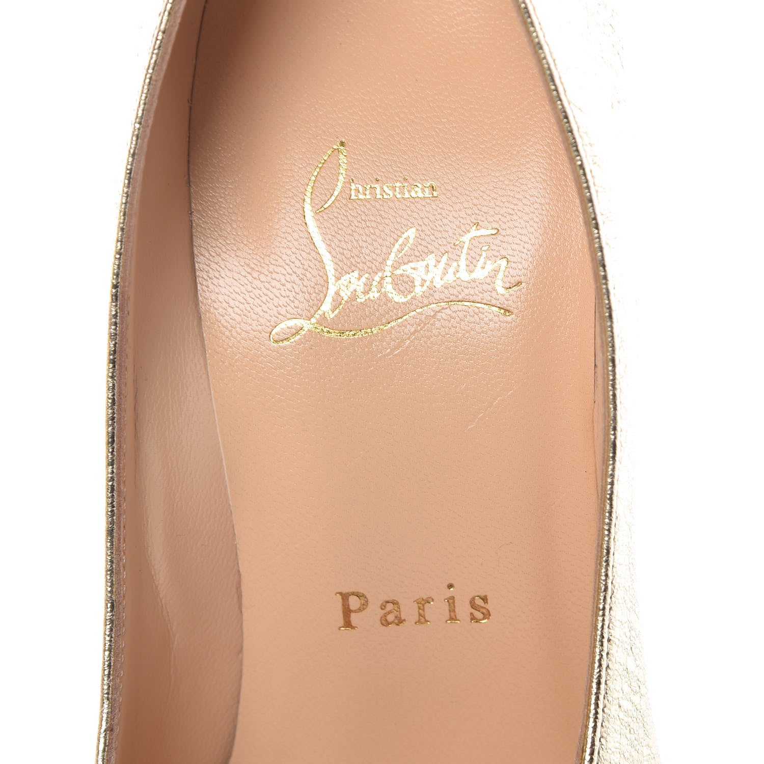 Christian Louboutin Nappa Pepite Decoltish 100 Pumps 36 Gold 8 of 12