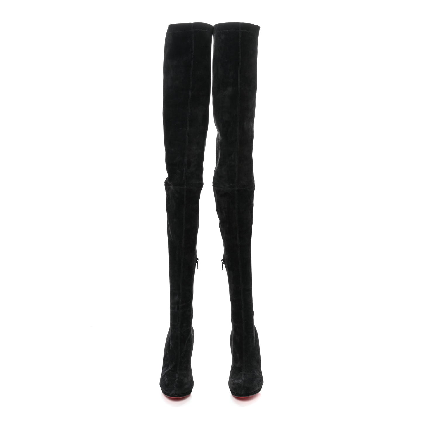 Suede Calfskin Louise XI 120 Thigh High Boots 40 Black