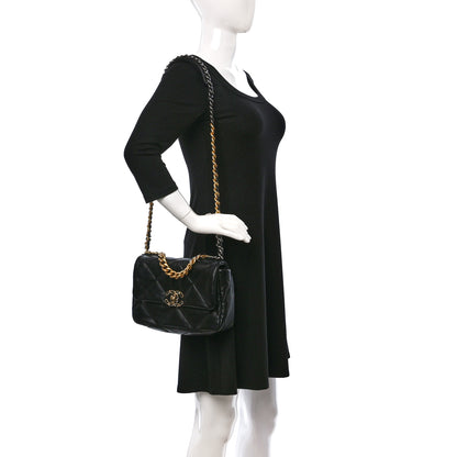 Chanel Lambskin Quilted Medium Chanel 19 Flap Black 2 of 8