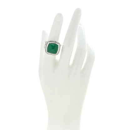 David Yurman Sterling Silver Diamond Green Onyx 14mm Albion Ring 50 5.5 2 of 4