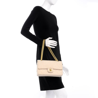 Chanel Jersey Quilted Medium Double Flap Beige 2 of 18