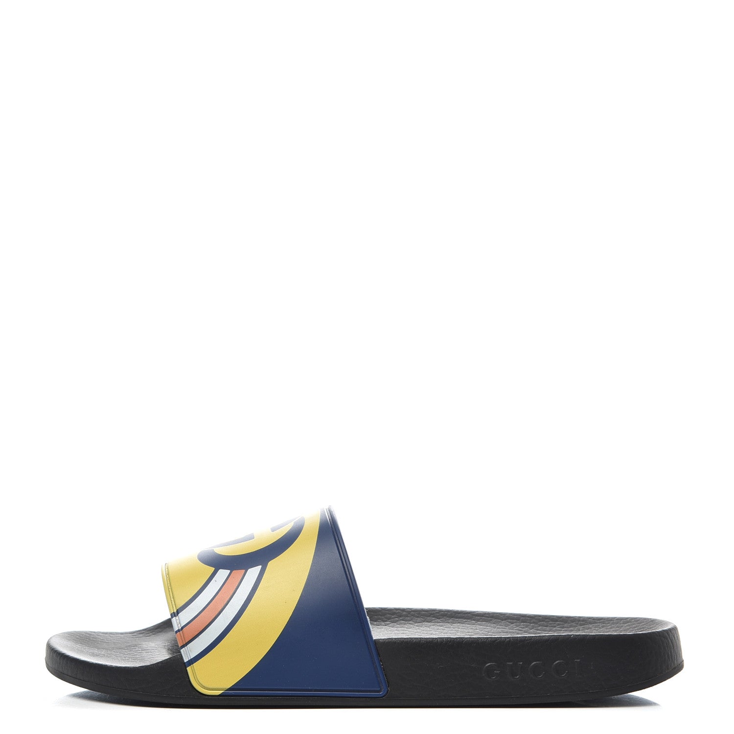 Gucci Rubber GG Rainbow Mens Pursuit Pool Slide Sandals 10 Electric Blue Multicolor 1 of 9