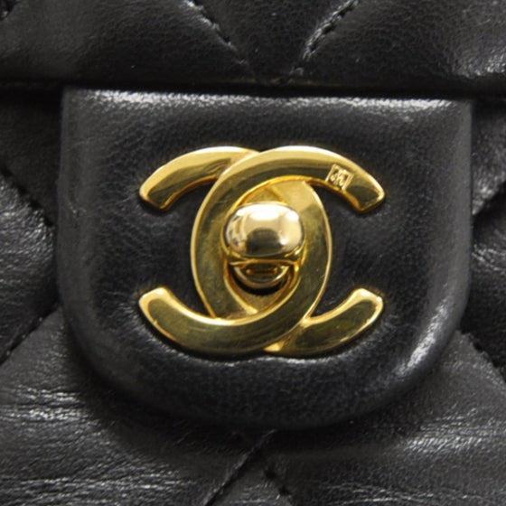 Lambskin Quilted Mini Flap Black