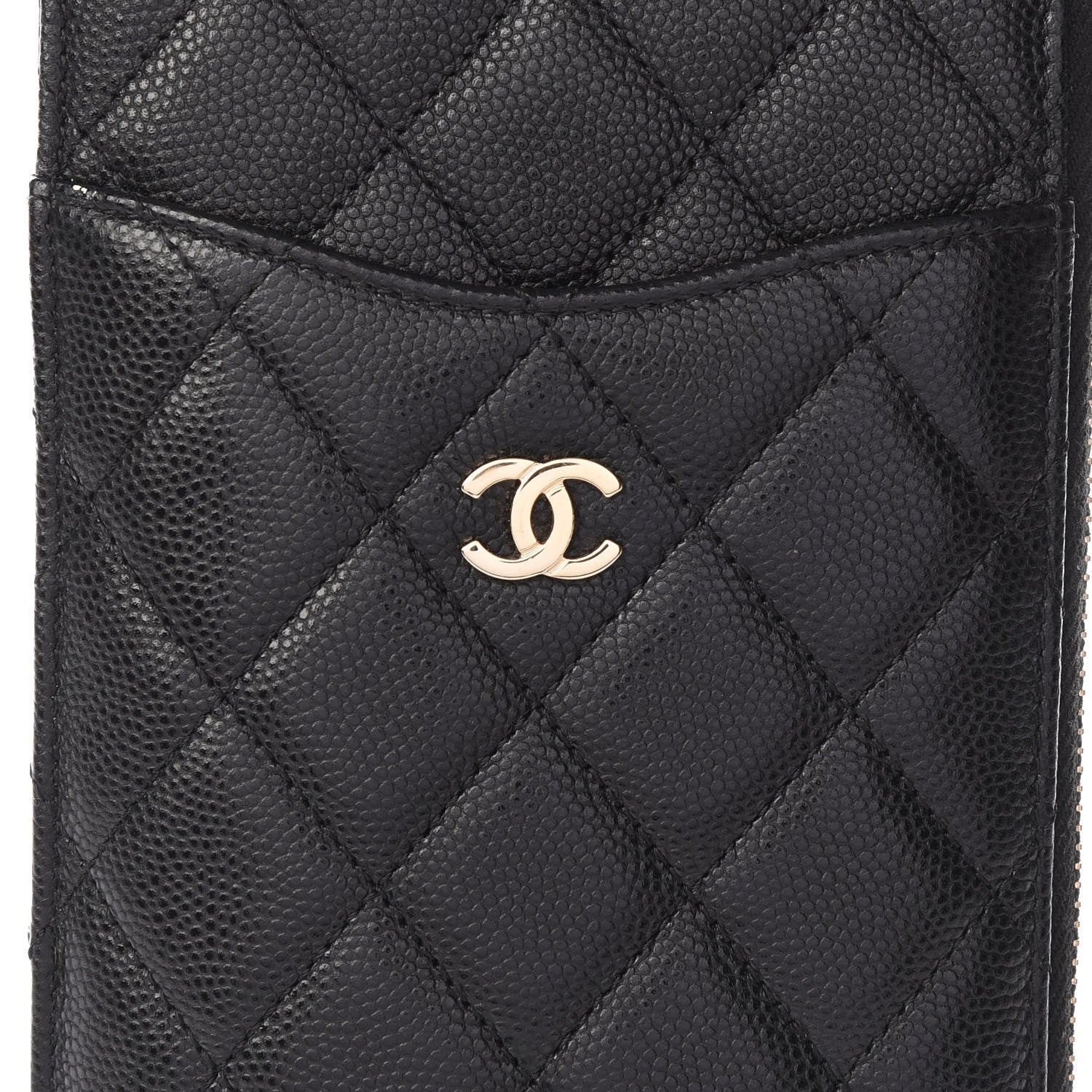 Chanel Caviar Quilted Classic Flat Wallet Pouch Black 9 of 10