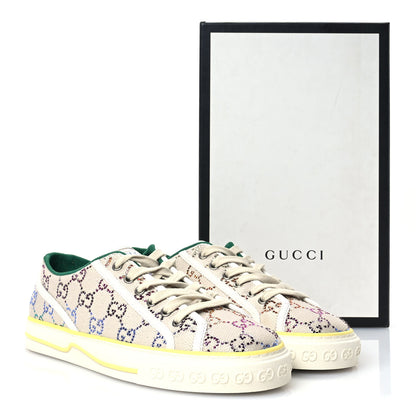 Gucci Canvas Lame Crystal GG Monogram Womens 1977 Tennis Sneakers 41 Gardenia Silver Mystic White 9 of 9