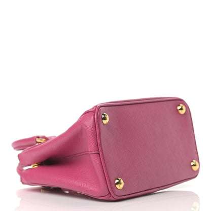 Prada Saffiano Lux Micro Galleria Double Zip Tote Fuxia 4 of 17