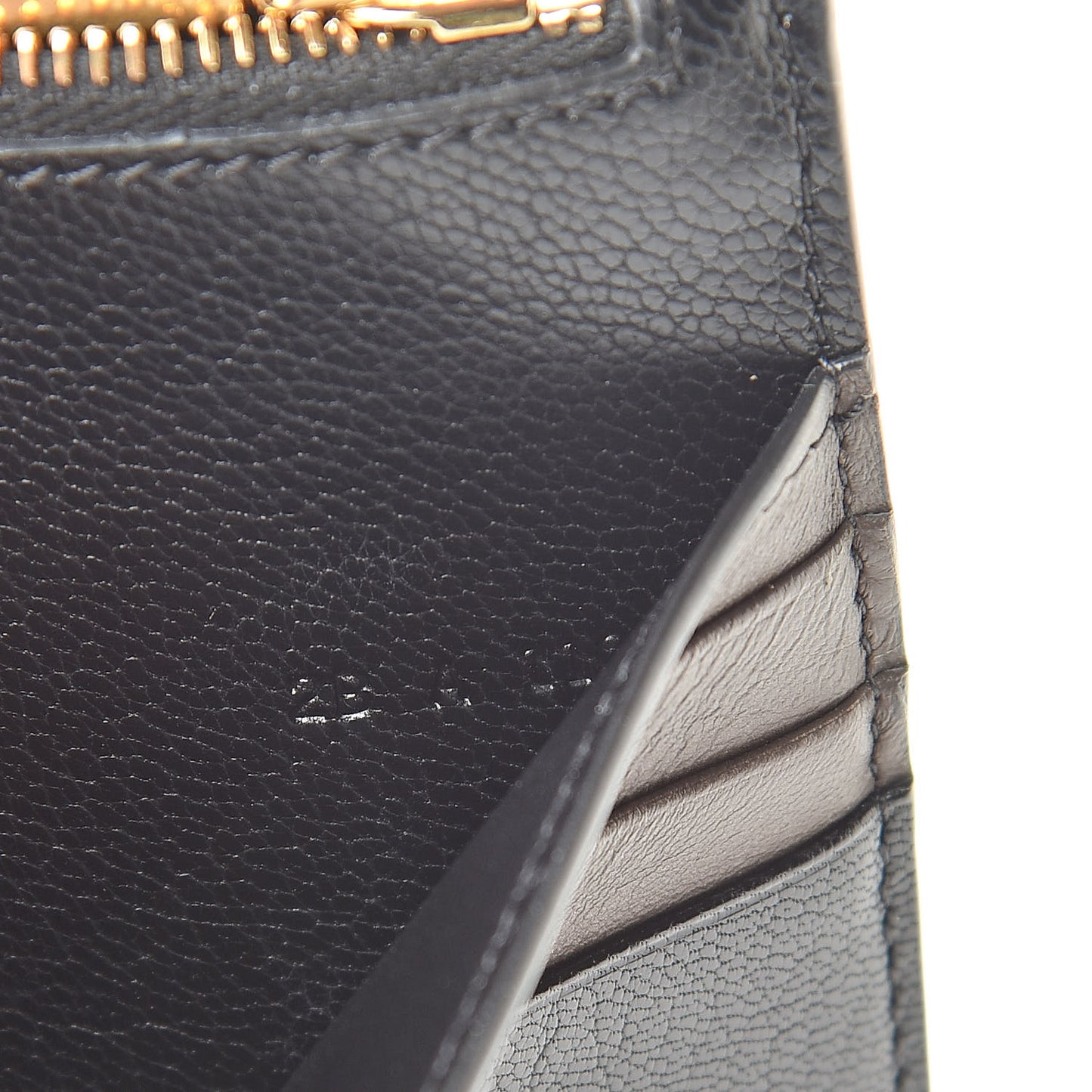 Calfskin GV3 Wristlet Zip Card Holder Black Grey