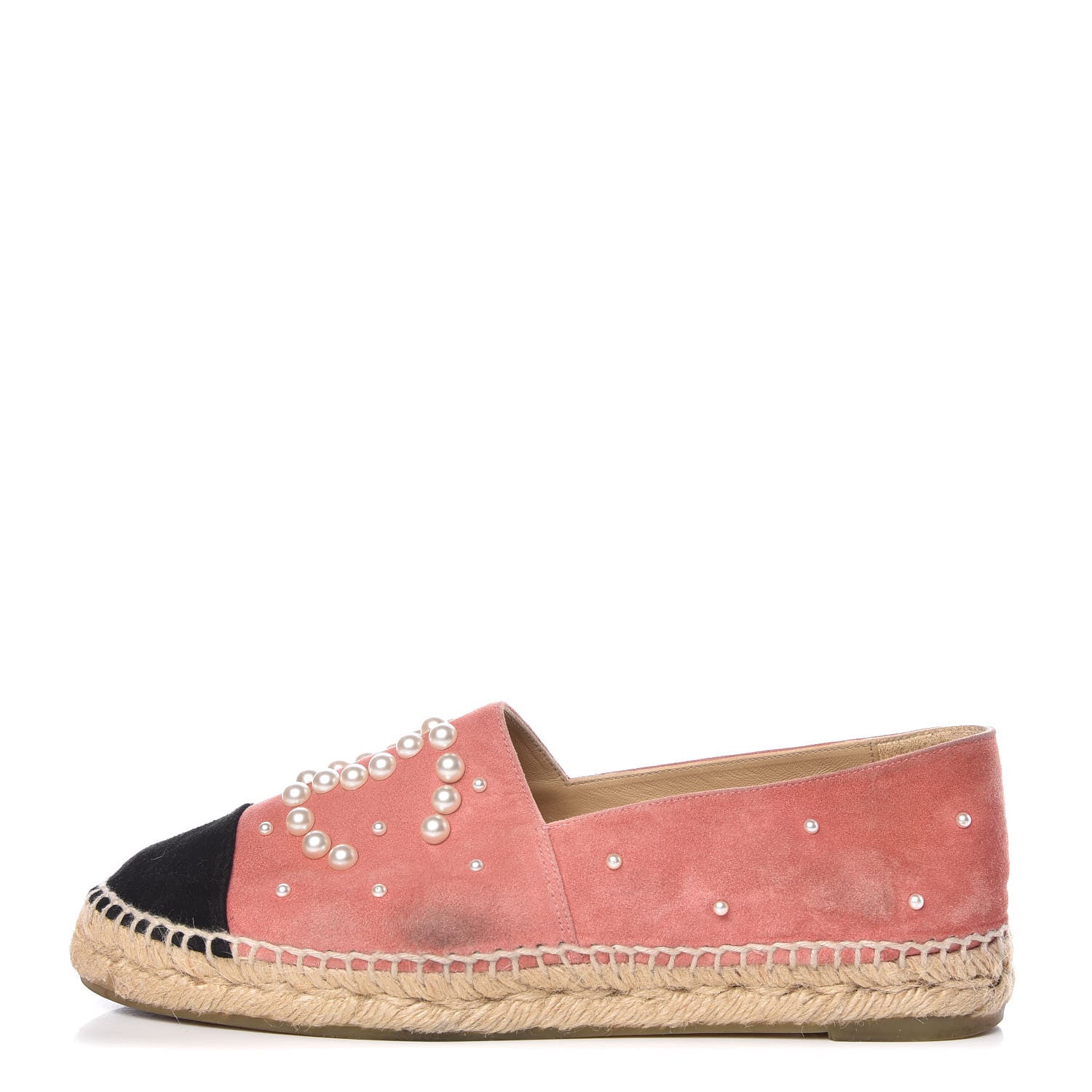 Chanel Suede Pearl CC Espadrilles 37 Pink 1 of 19