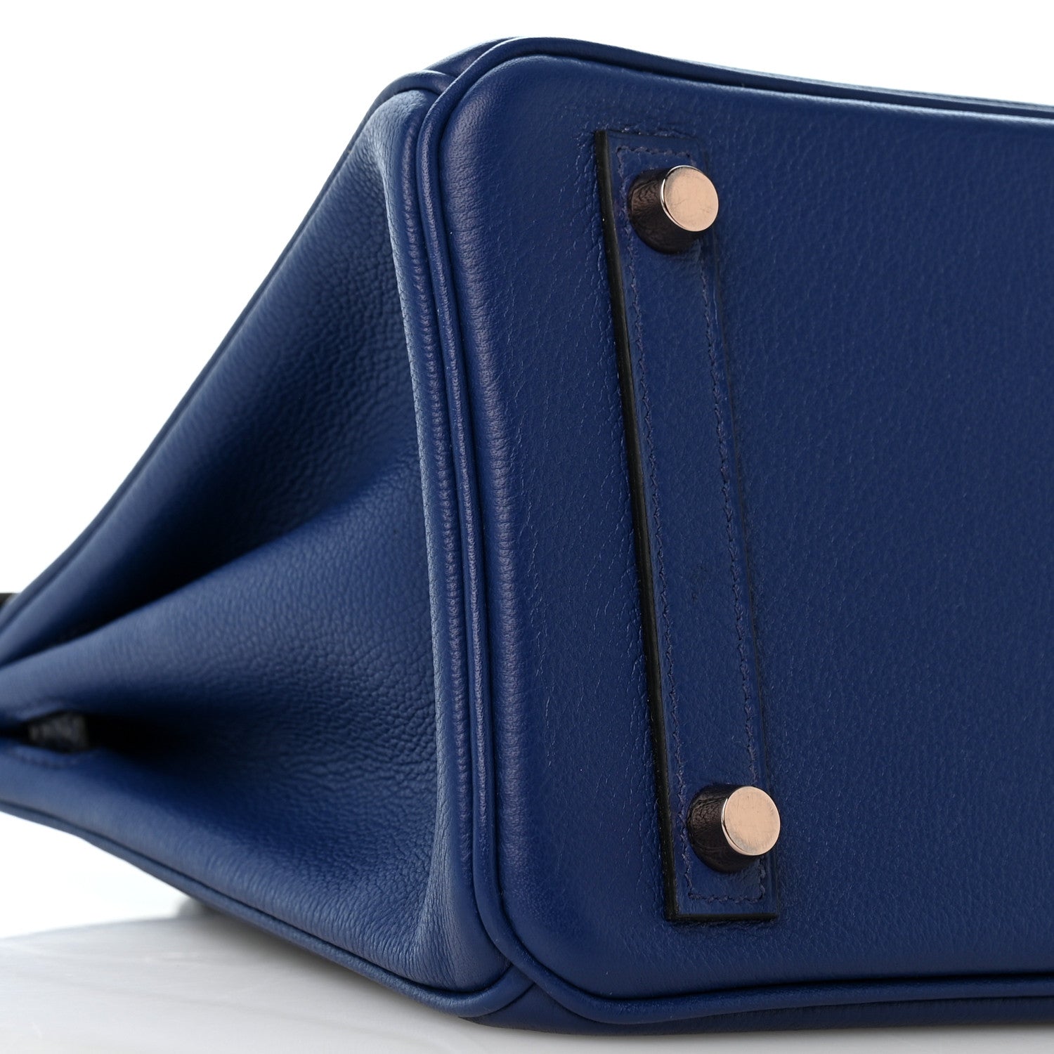 Hermes Taurillon Novillo Matte Alligator Birkin Touch 25 Bleu Saphir Marine 8 of 12