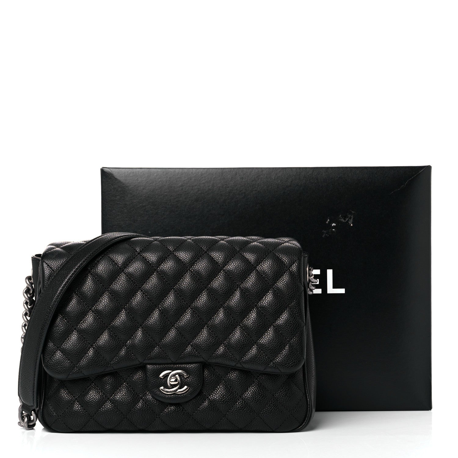 Chanel Caviar Quilted Medium Rock In Rome Single Flap Black 10 of 10