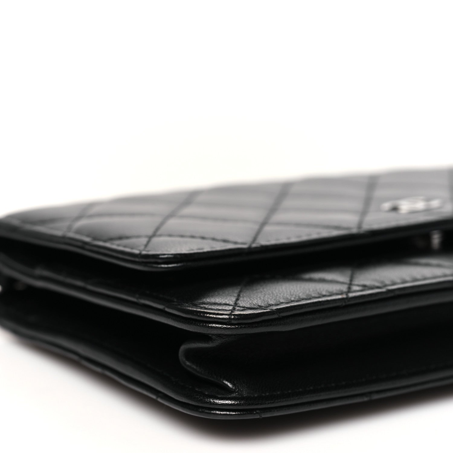 Chanel Lambskin Quilted Wallet On Chain WOC Black 10 of 11