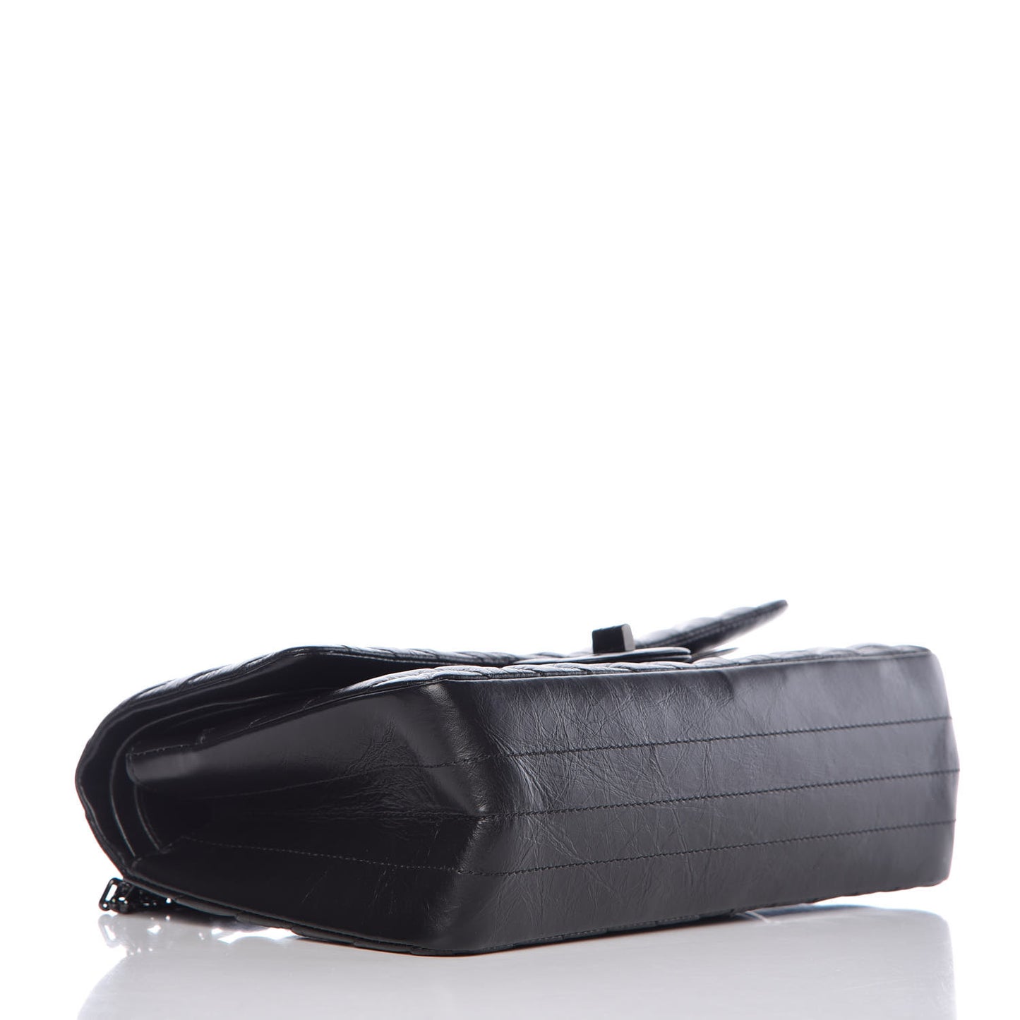 Aged Calfskin Chevron Quilted 2.55 Reissue 225 Flap So Black
