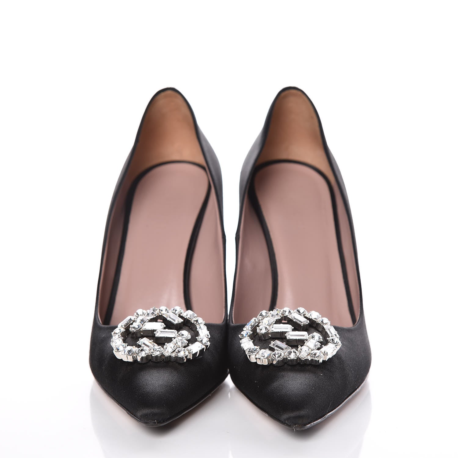 Gucci Satin Sparkling GG Pumps 37.5 Black 2 of 16
