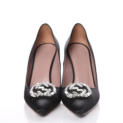 Gucci Satin Sparkling GG Pumps 37.5 Black 2 of 16