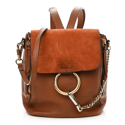 Chloe Suede Calfskin Small Faye Backpack Tan 1 of 10