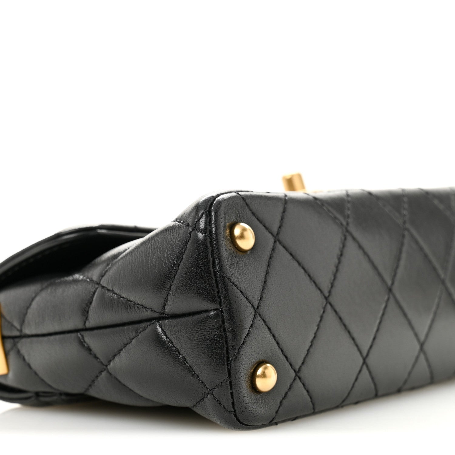 Chanel Lambskin Quilted Mini Flap Top Handle Bag Black 9 of 11