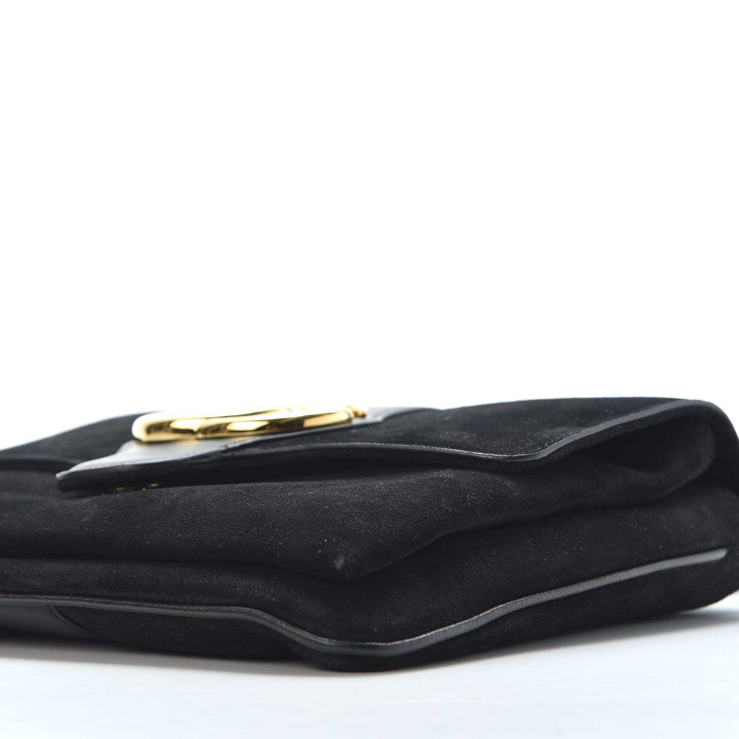 Gucci Suede Medium Arli Flap Shoulder Bag Black 8 of 9