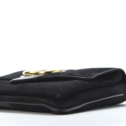 Gucci Suede Medium Arli Flap Shoulder Bag Black 8 of 9