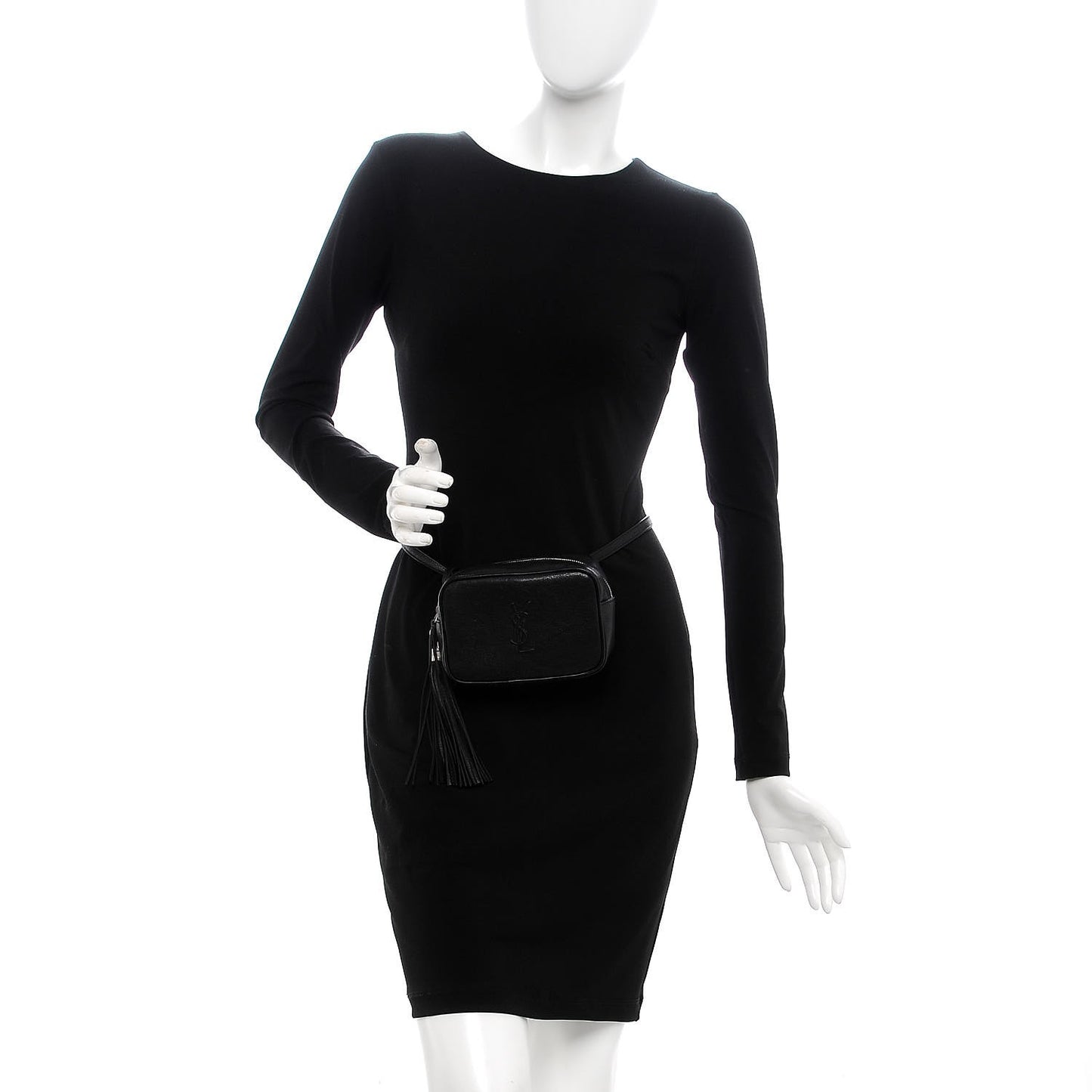 Lambskin Monogram Lou Belt Bag Black