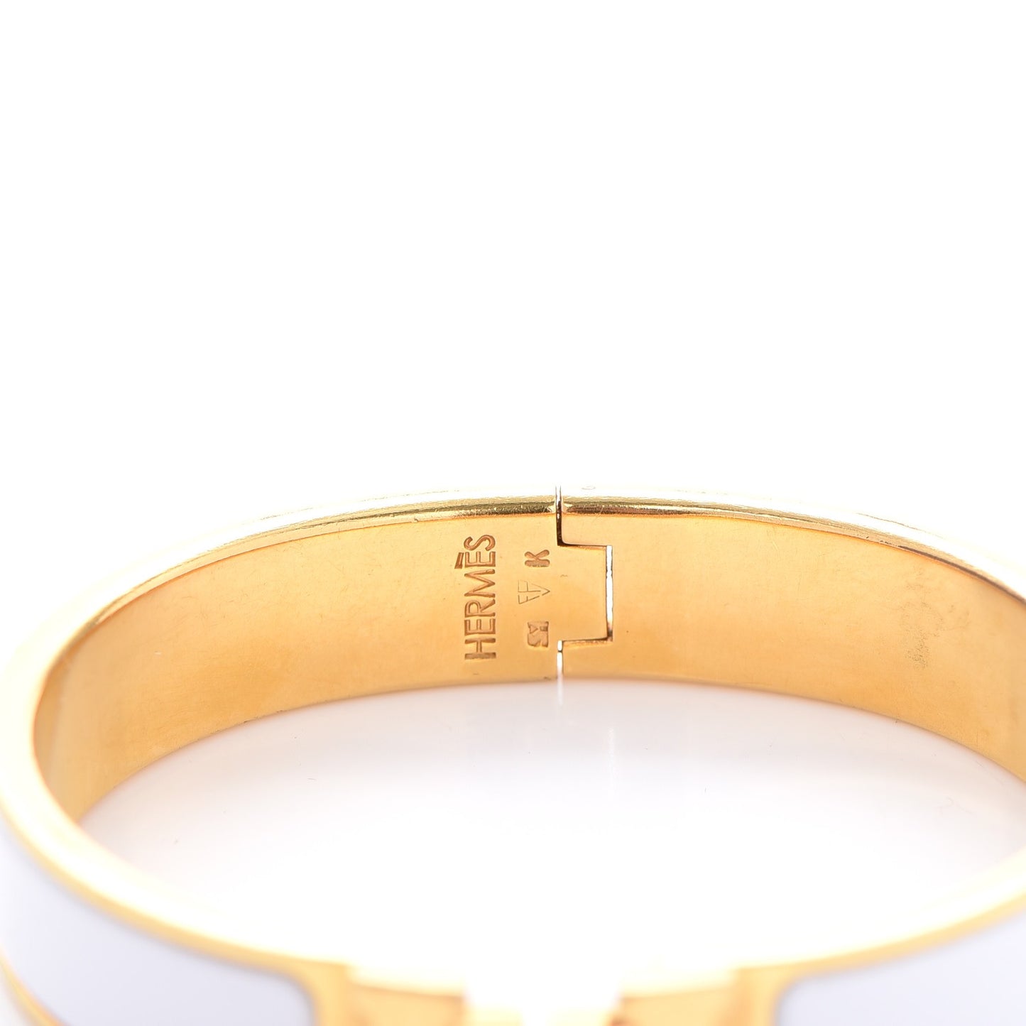 Enamel Narrow Clic Clac H Bracelet PM White
