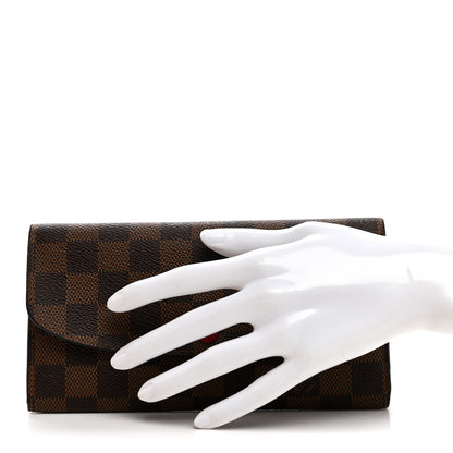 Louis Vuitton Damier Ebene Emilie Wallet Red 2 of 10