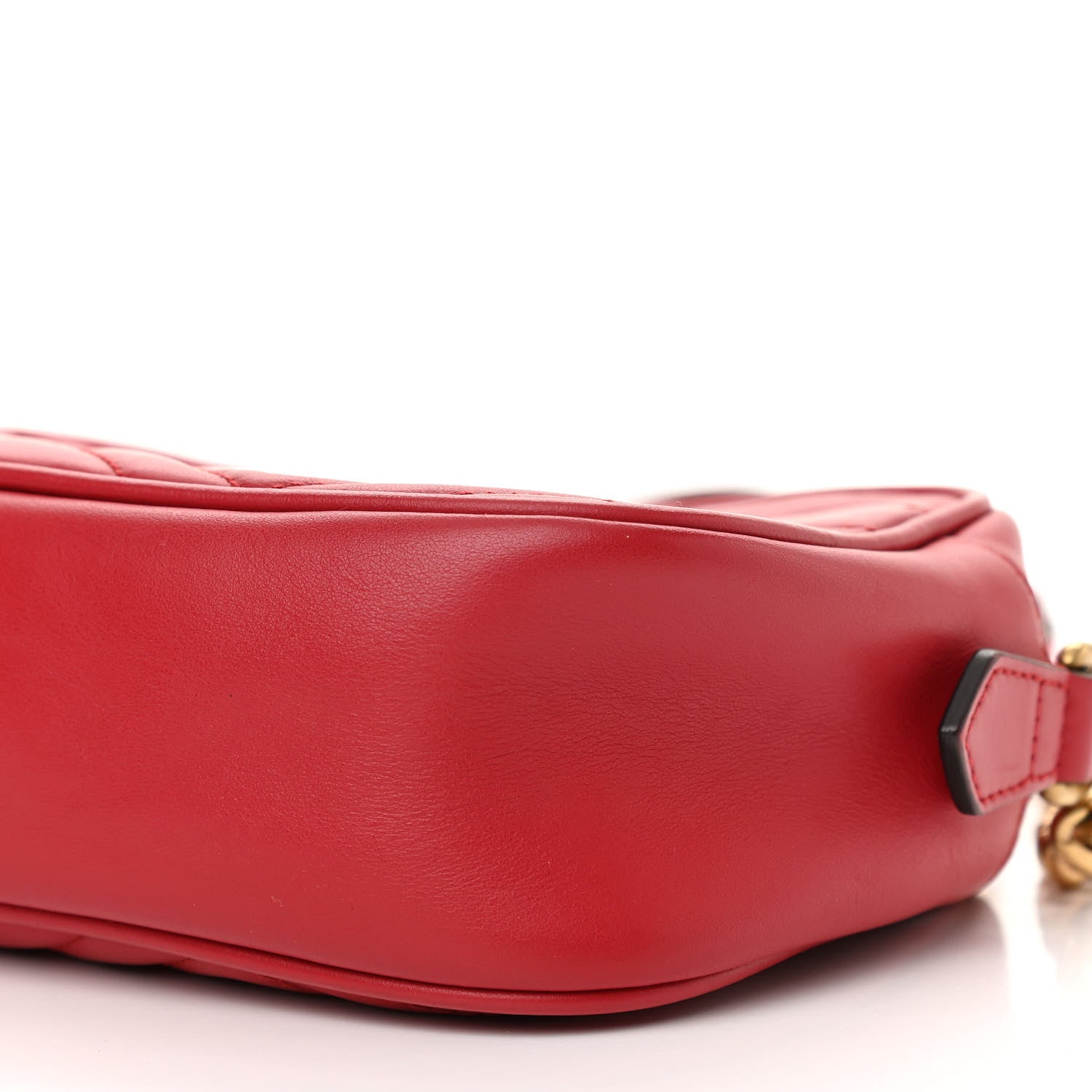 Gucci Calfskin Matelasse Small GG Marmont Chain Shoulder Bag Hibiscus Red 10 of 11