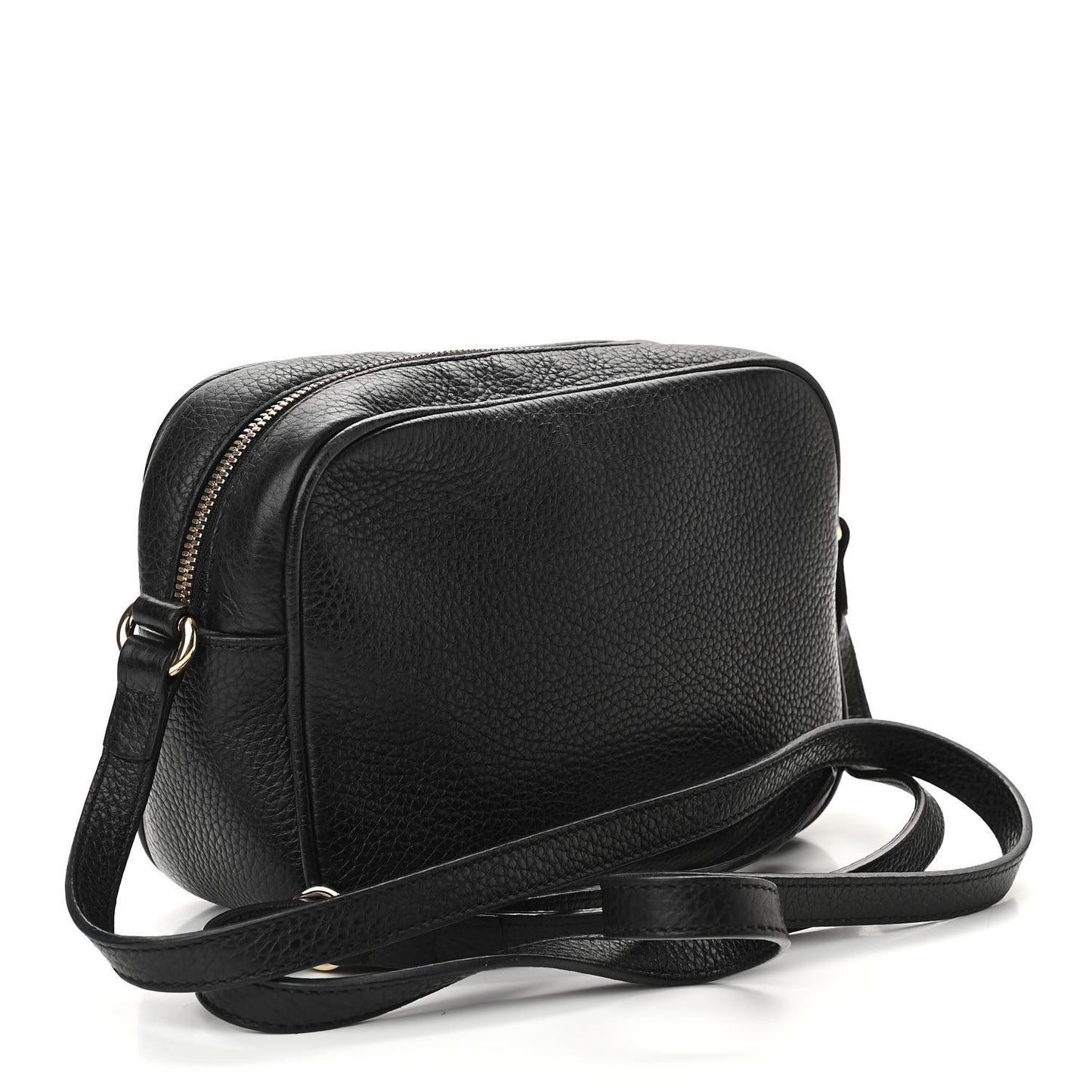 Pebbled Calfskin Small Soho Disco Bag Black