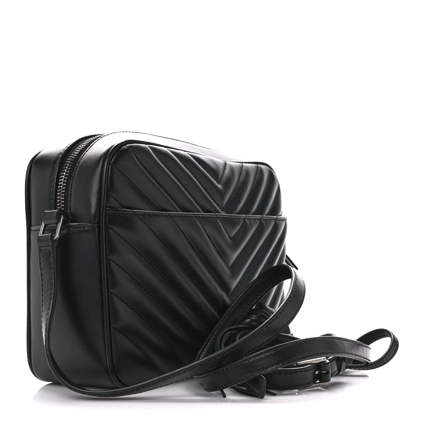 Calfskin Matelasse Monogram Lou Camera Bag Black