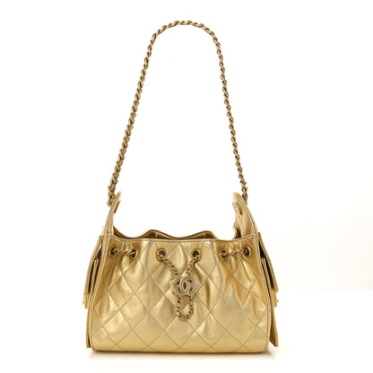 Chanel Metallic Caviar Quilted Mini Chanel 25 Handbag Gold 1 of 11