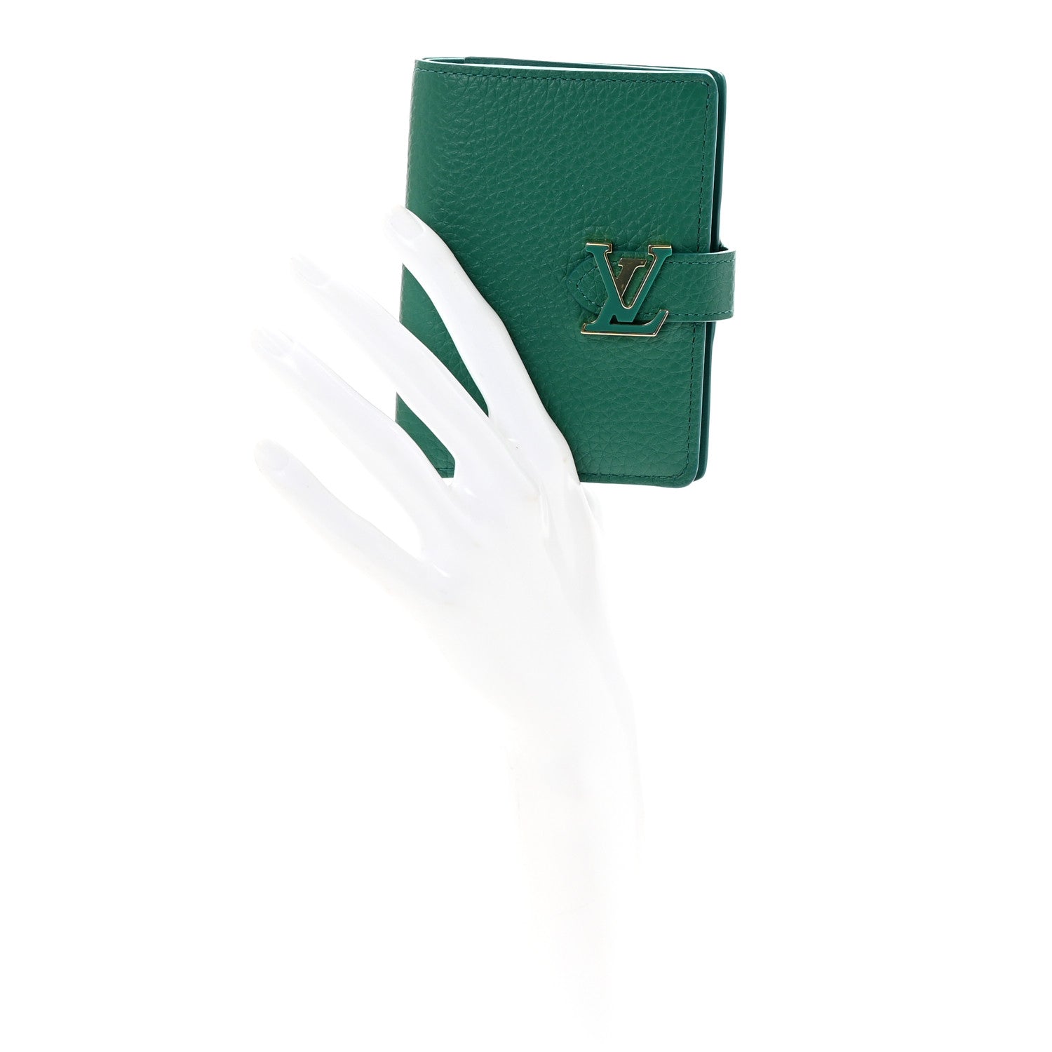 Louis Vuitton Taurillon Capucines Vertical Compact Wallet Green 2 of 7