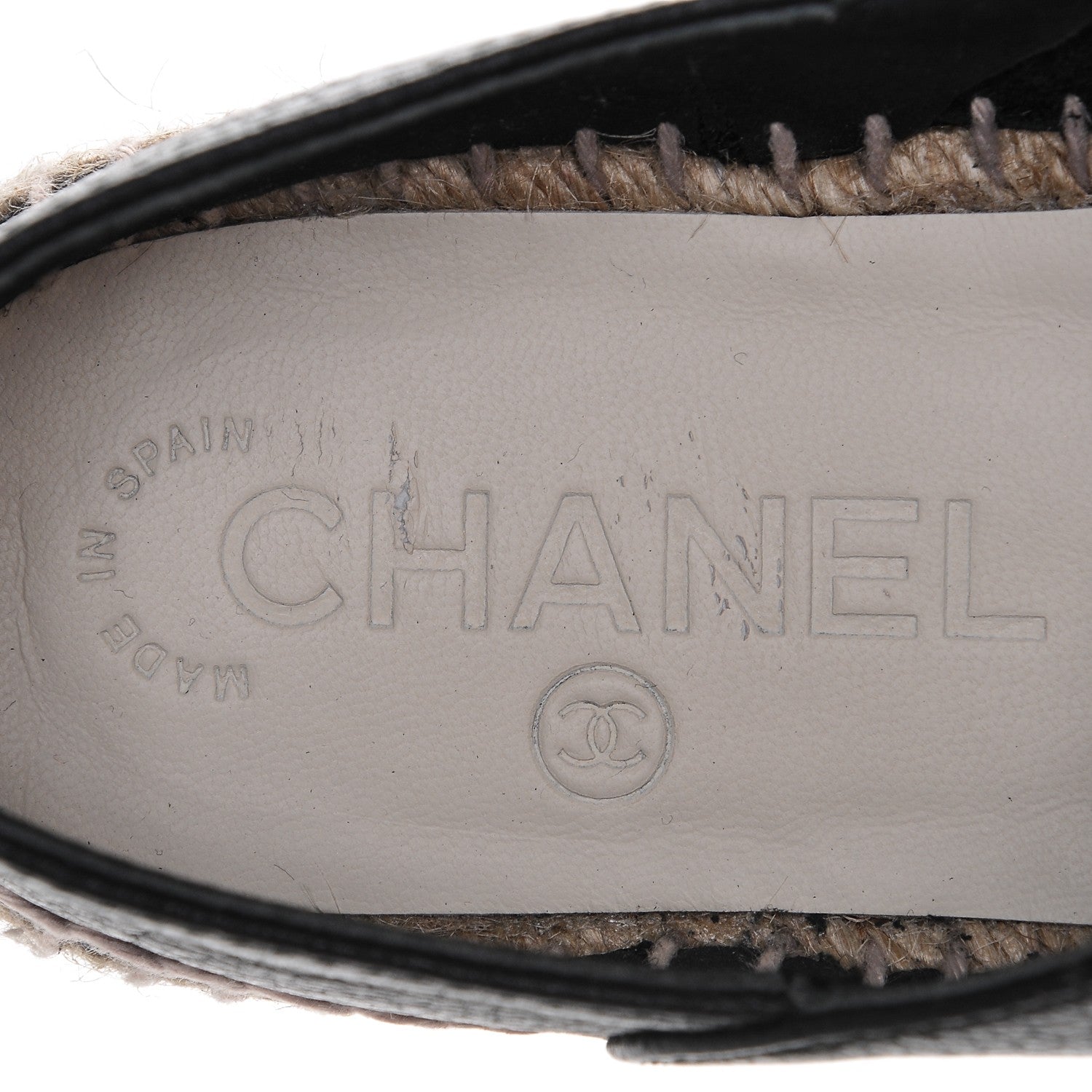Chanel Grained Calfskin CC Espadrilles 36 Black 7 of 8